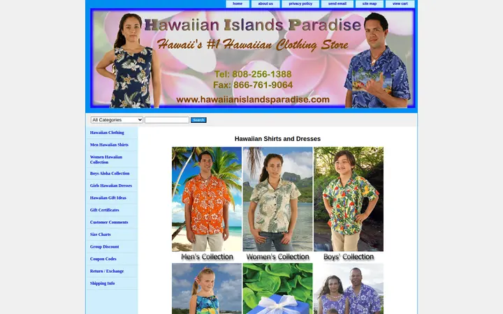 Website of Hawaiian Islands Paradise
