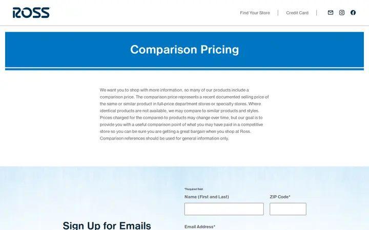 /comparison-pricing — Ross Dress for Less