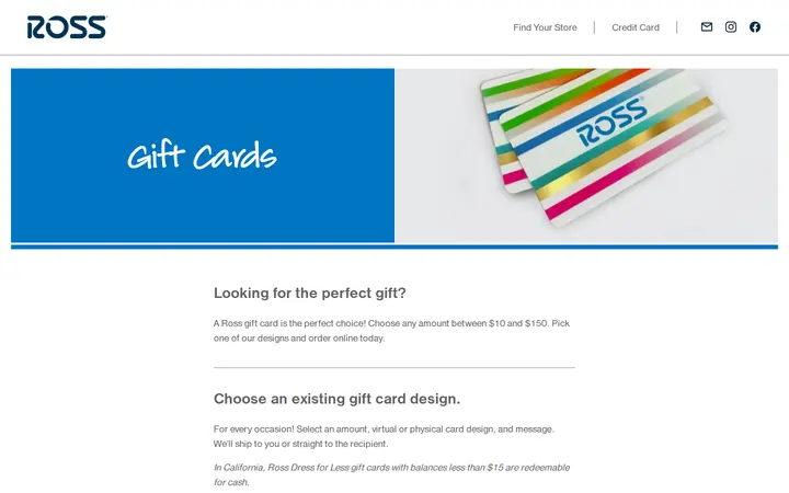 /gift-cards — Ross Dress for Less