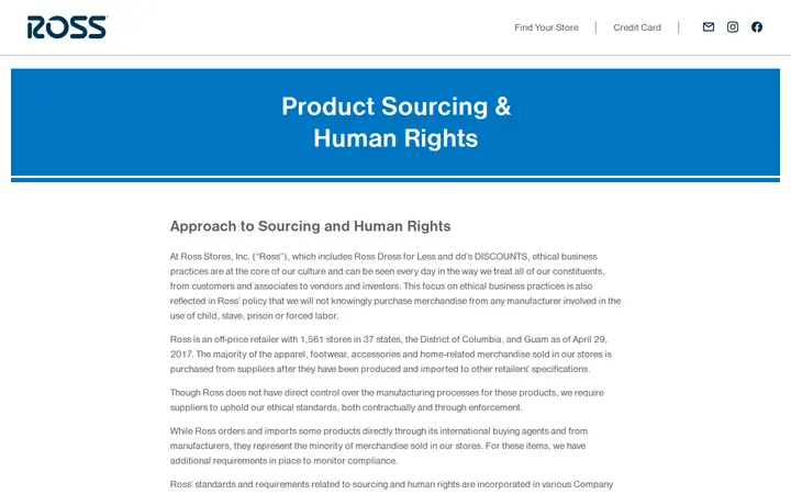 /product-sourcing-human-rights — Ross Dress for Less