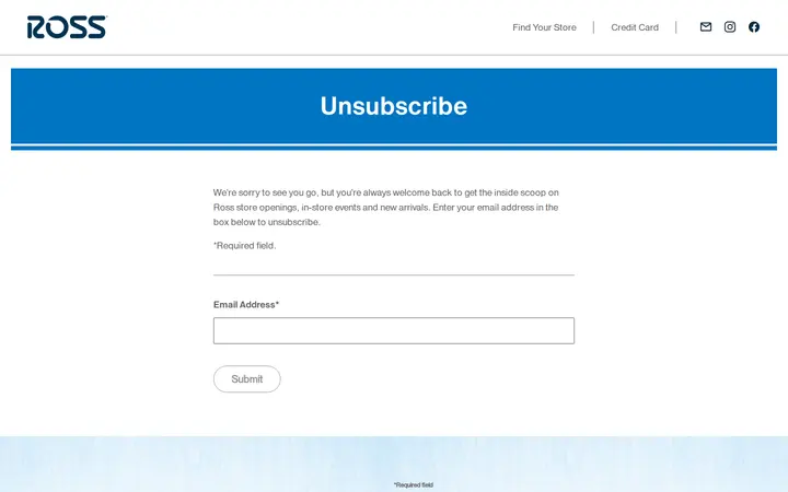 /email-sign-up/unsubscribe — Ross Dress for Less
