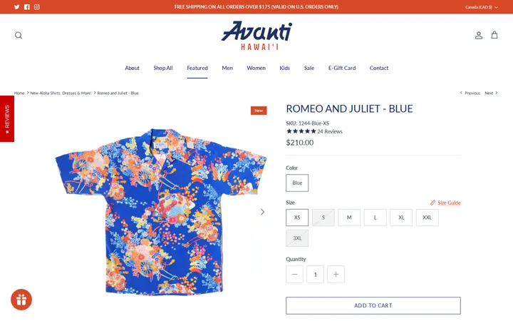 /en-ca/collections/new-arrivals/products/romeo-and-juliet-aloha-shirt-blue — Avanti Hawaii