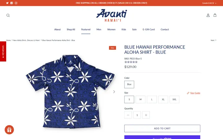 /en-ca/collections/new-arrivals/products/blue-hawaii-performance-aloha-shirt-blue — Avanti Hawaii