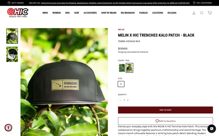 /collections/mens-accessories/products/trenches-hic-kalo-patch-2 — HIC Ka Makana Ali‘i