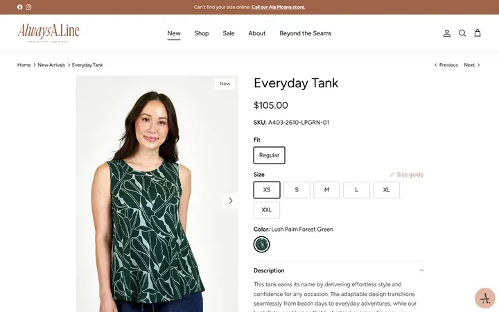 /collections/new-arrivals/products/everyday-tank-54 — Always A.Line