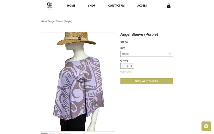 /product-page/angel-sleeve-purple — Hawaii ID, INC. /CIEL BLUE（2nd Floor of JUNE FABRICS）
