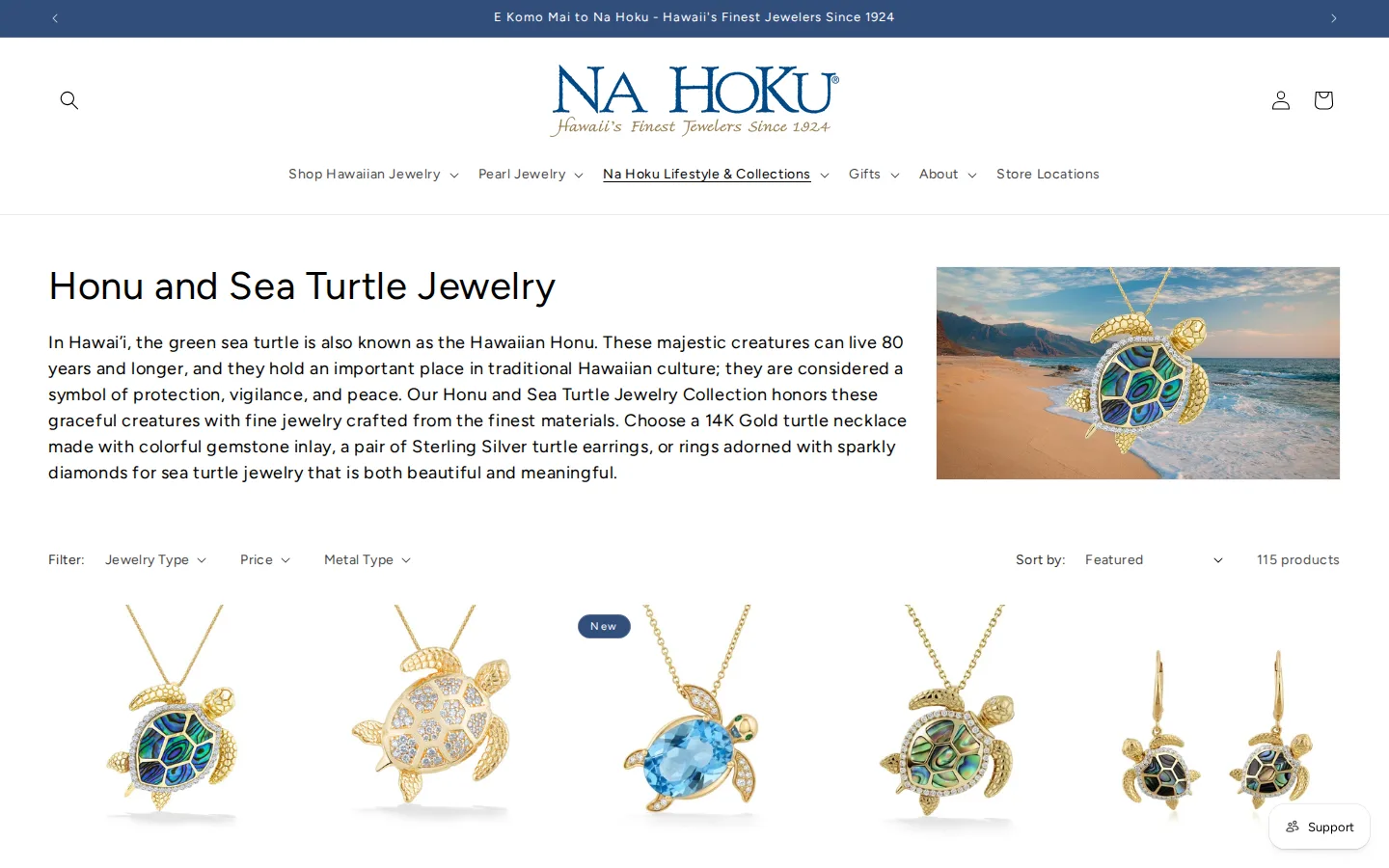 Captured website of Na Hoku - Hawaii's Finest Jewelers Since 1924