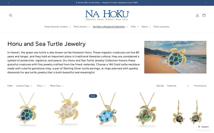 Website of Na Hoku - Hawaii's Finest Jewelers Since 1924