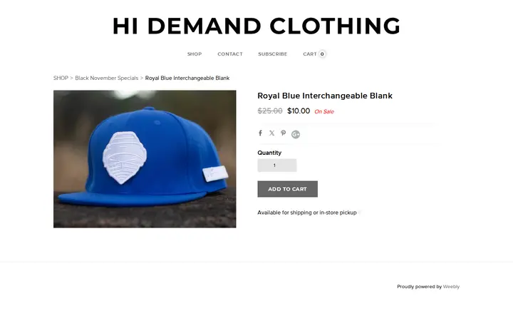 /store/p3309/Royal_Blue_Interchangeable_Blank.html — HI Demand Clothing