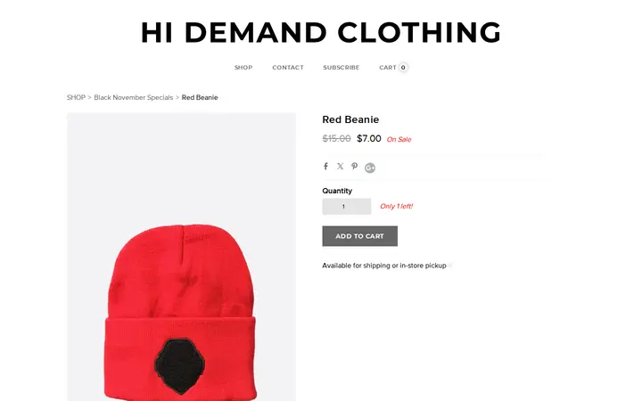 /store/p3291/Red_Beanie.html — HI Demand Clothing