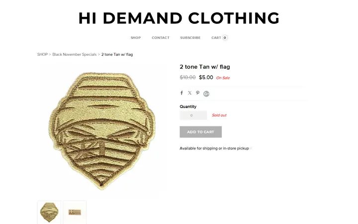 /store/p3294/2_tone_Tan_w%2F_flag.html — HI Demand Clothing
