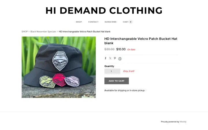 /store/p3237/HD_Interchangeable_Velcro_Patch_Bucket_Hat_blank.html — HI Demand Clothing