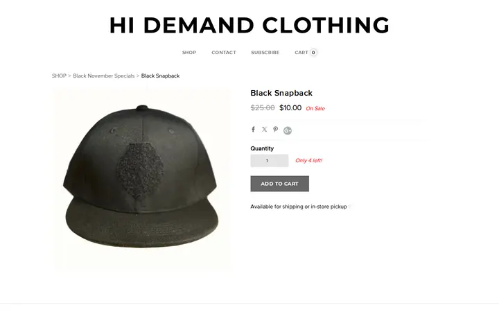 /store/p3288/Black_Snapback.html — HI Demand Clothing