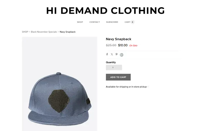 /store/p3286/Navy_Snapback.html — HI Demand Clothing