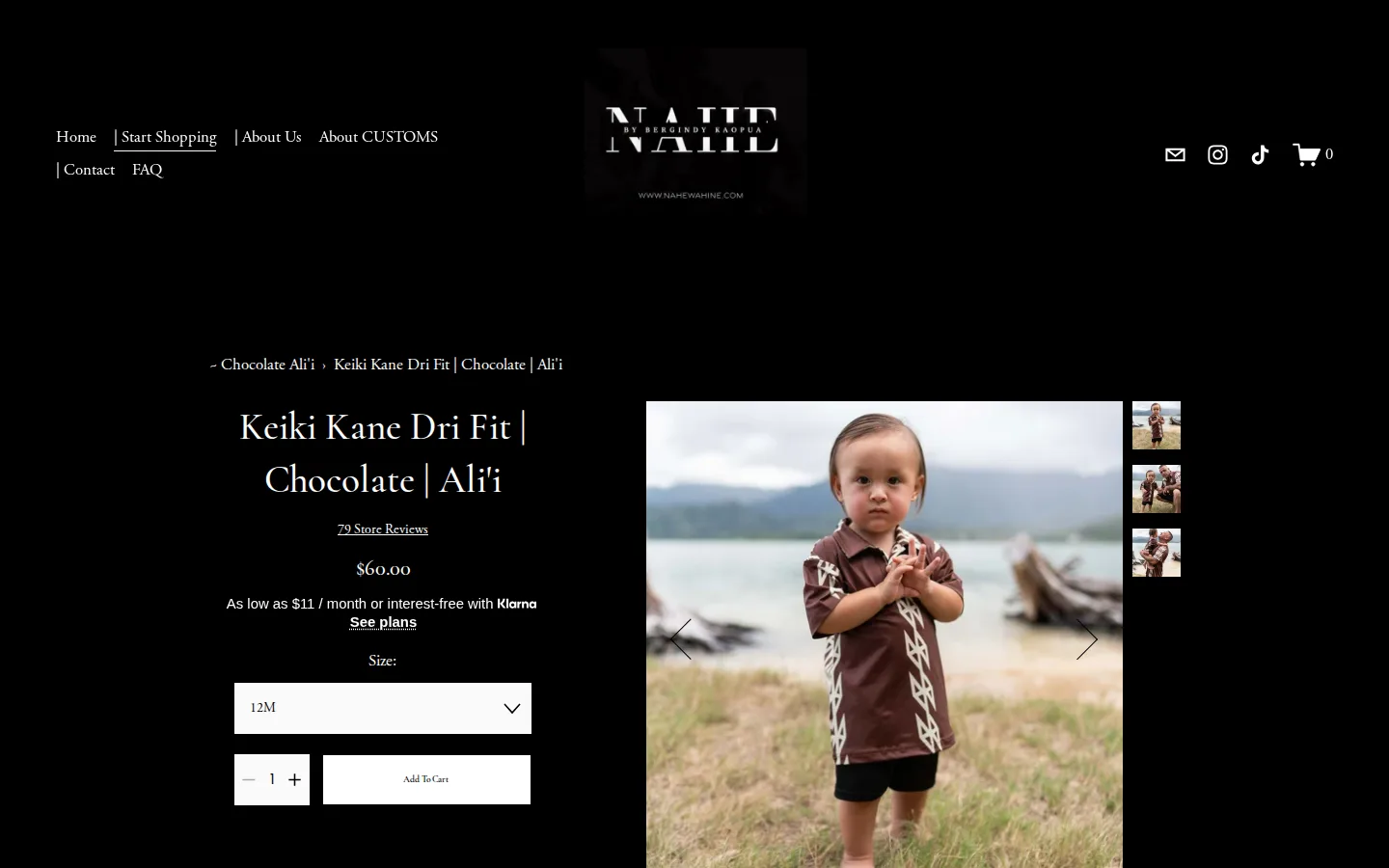 Captured website of NAHE Wahine
