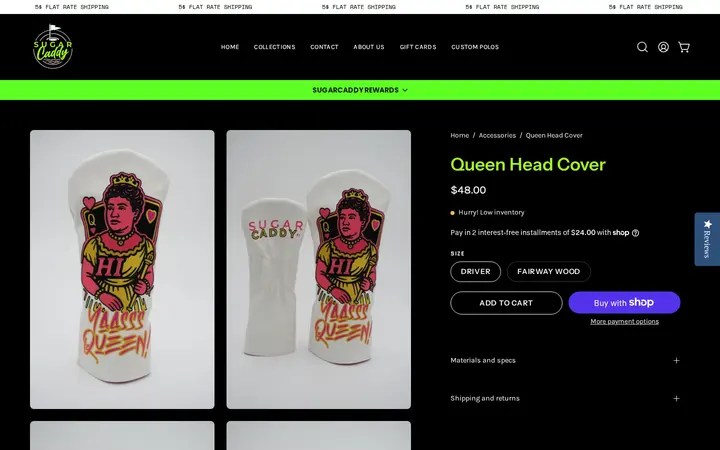 /collections/accessories/products/queen-head-cover — Sugar Caddy