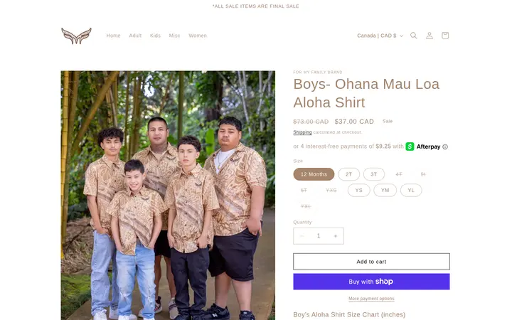 /products/boys-ohana-collection-collard-shirt — FMF BRAND