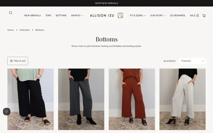 /collections/bottoms — Allison Izu