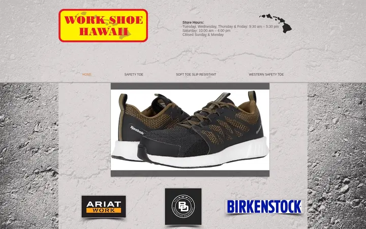 Website of Work Shoe Hawaii