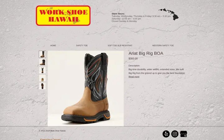 /product-page/ariat-big-rig-boa — Work Shoe Hawaii