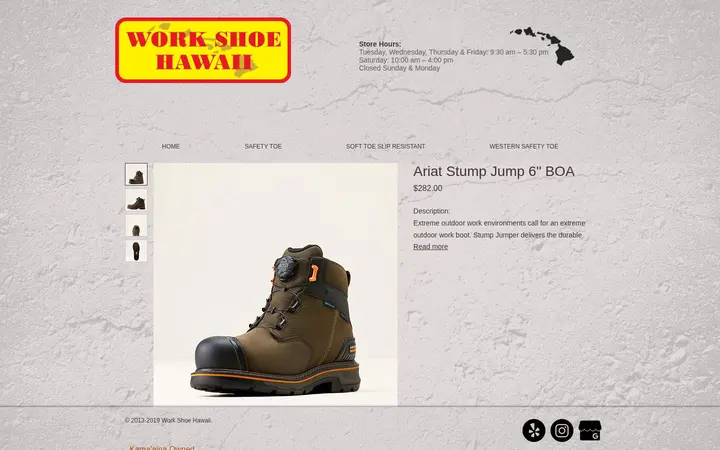 /product-page/ariat-stump-jump-6-boa — Work Shoe Hawaii