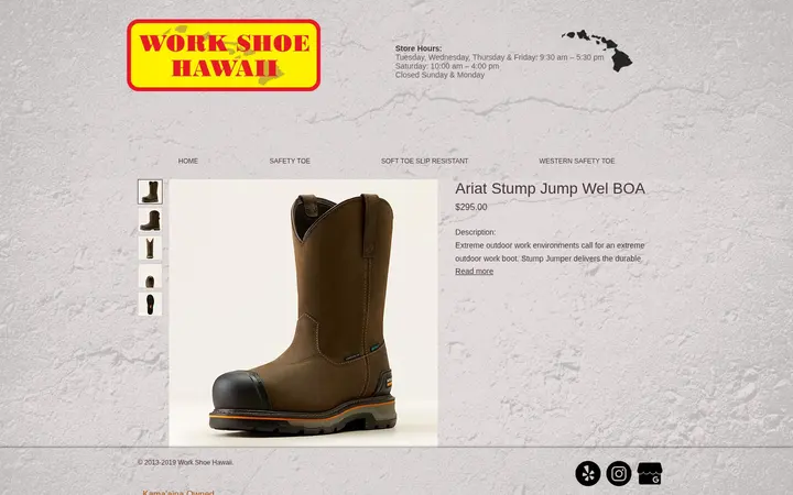 /product-page/ariat-stump-jump-wel-boa — Work Shoe Hawaii