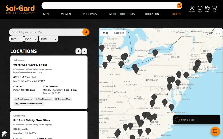 /locations — Saf-Gard Safety Shoe Co