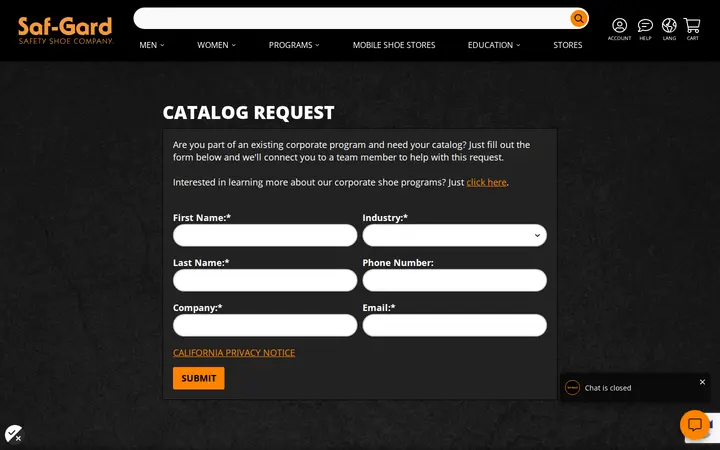 /contact-us/catalog-request — Saf-Gard Safety Shoe Co