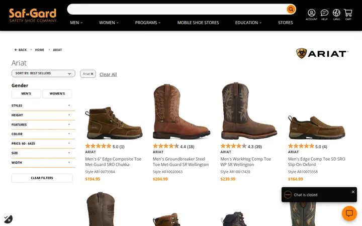 /brands/ariat — Saf-Gard Safety Shoe Co