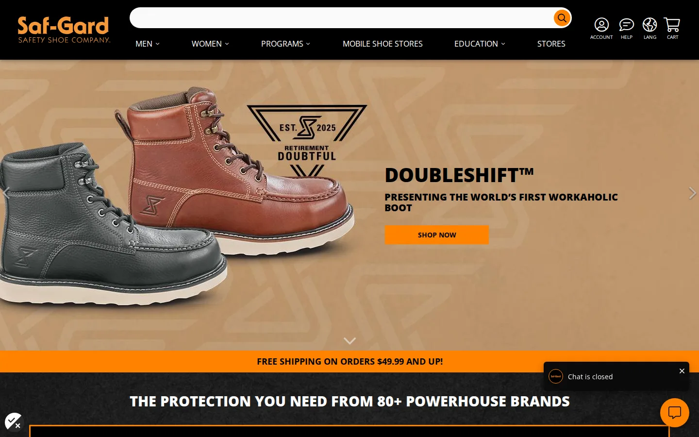 Captured website of Saf-Gard Safety Shoe Co