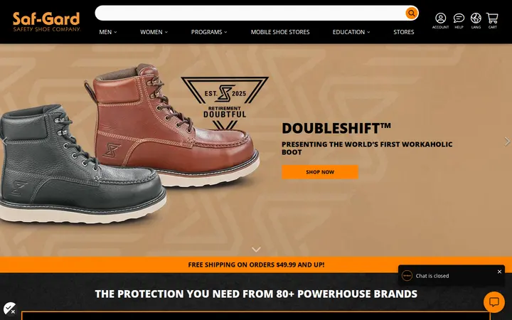 Website of Saf-Gard Safety Shoe Co