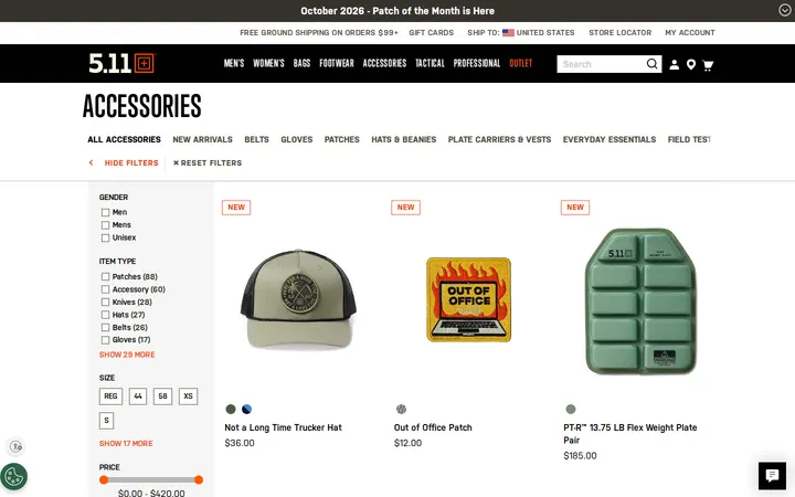 /accessories/sa.html — 5.11