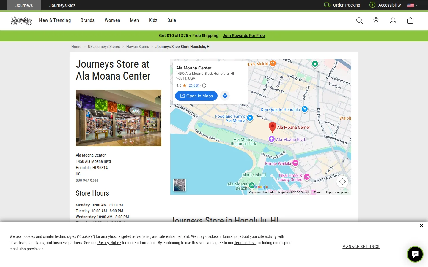 Captured website of Journeys