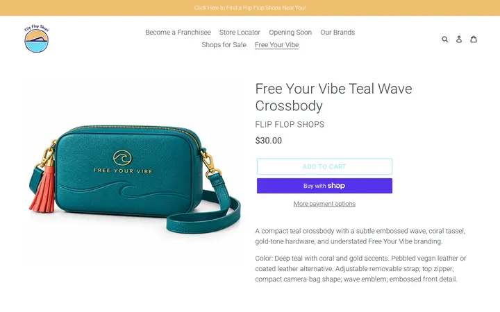 /collections/free-your-vibe/products/free-your-vibe-teal-wave-crossbody — Flip Flop Shops