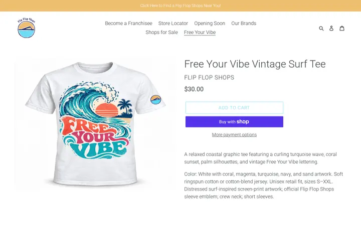/collections/free-your-vibe/products/free-your-vibe-vintage-surf-tee — Flip Flop Shops