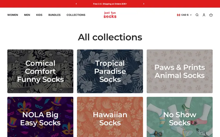 /collections — Just Fun Socks