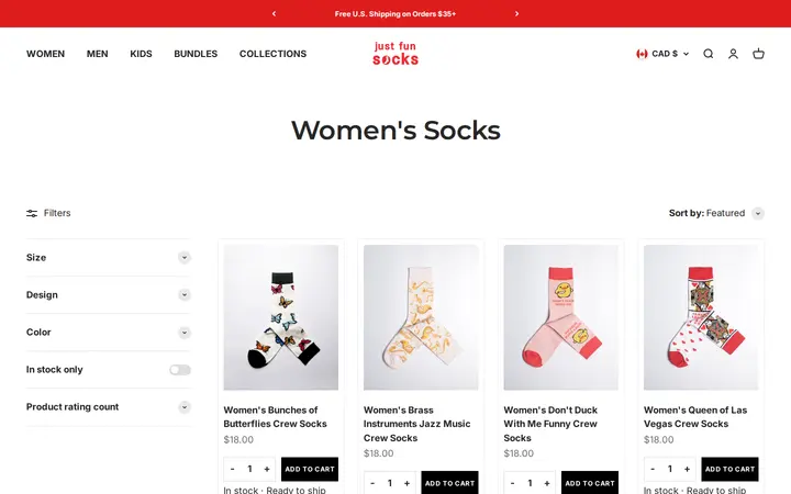 /collections/womens-crew-socks-cute-colorful-cotton-made-printed-soft-socks — Just Fun Socks