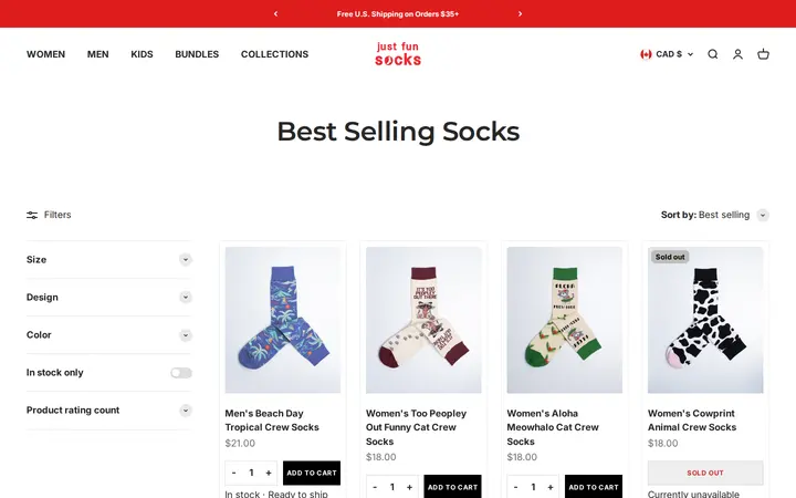 /collections/best-seller-socks-collection-funny-novelty-cotton-made-socks — Just Fun Socks