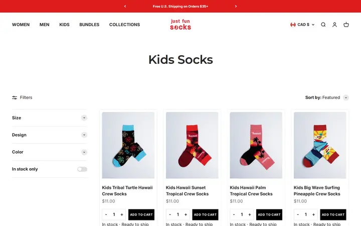 /collections/kids-crew-socks-colorful-cute-cotton-washable-socks-for-boys-and-girls — Just Fun Socks