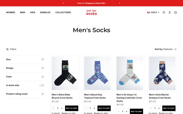 /collections/mens-crew-socks-cotton-made-funny-printed-comfortable-socks — Just Fun Socks