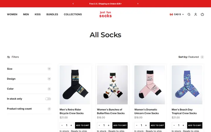 /collections/all-socks-crew-ankle-liner-knee-high-wide-calf-cotton-socks-for-men-women-kids — Just Fun Socks