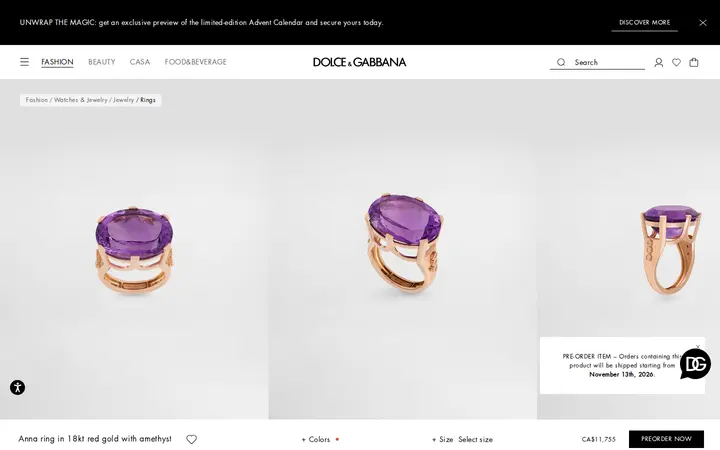 /en-ca/fashion/watches-and-jewelry/jewelry/rings/anna-ring-in-18kt-red-gold-with-amethyst-and-diamonds-red-WRSB1GWAME18M307.html — Dolce & Gabbana
