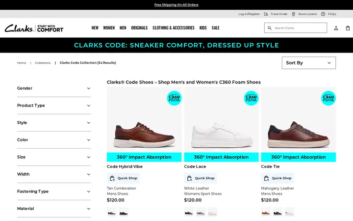 /en-us/collections/clarks-code-collection/code_us-c — Clarks Bostonian Outlet