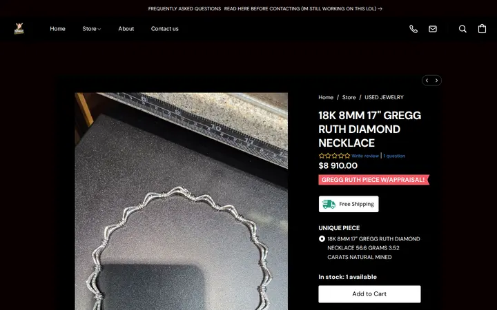 /products/18K-8MM-17-GREGG-RUTH-DIAMOND-NECKLACE-p543447822 — HAWAII ROPE CHAINS - NO STORE FRONT