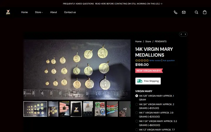 /products/14K-VIRGIN-MARY-MEDALLIONS-p829095696 — HAWAII ROPE CHAINS - NO STORE FRONT