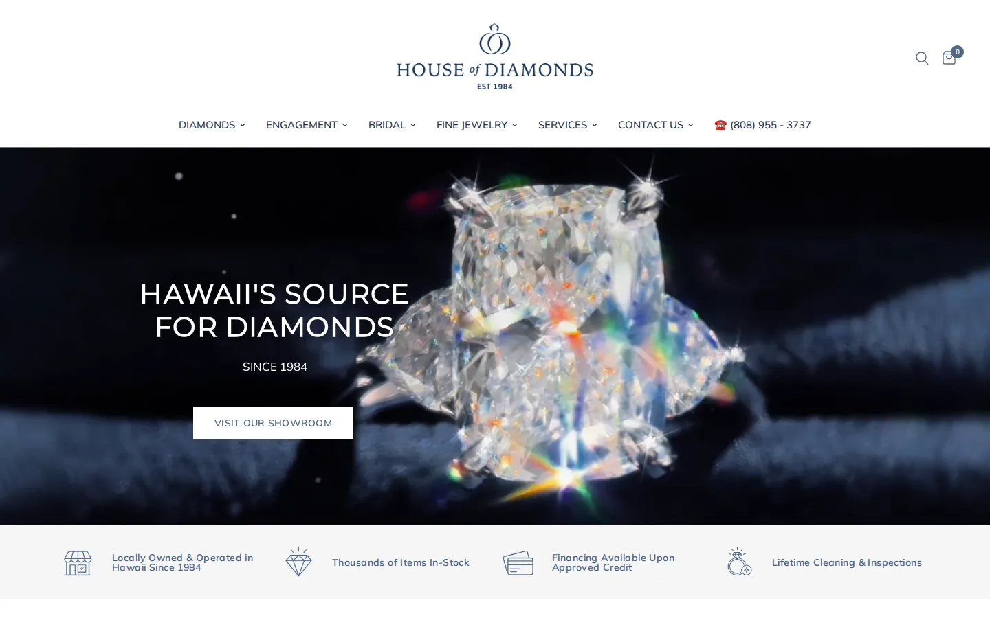 Captured website of House of Diamonds Hawaii