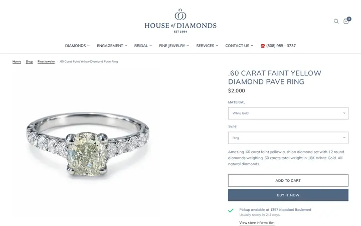 /collections/fine-jewelry/products/yellow-diamond-ring-2 — House of Diamonds Hawaii
