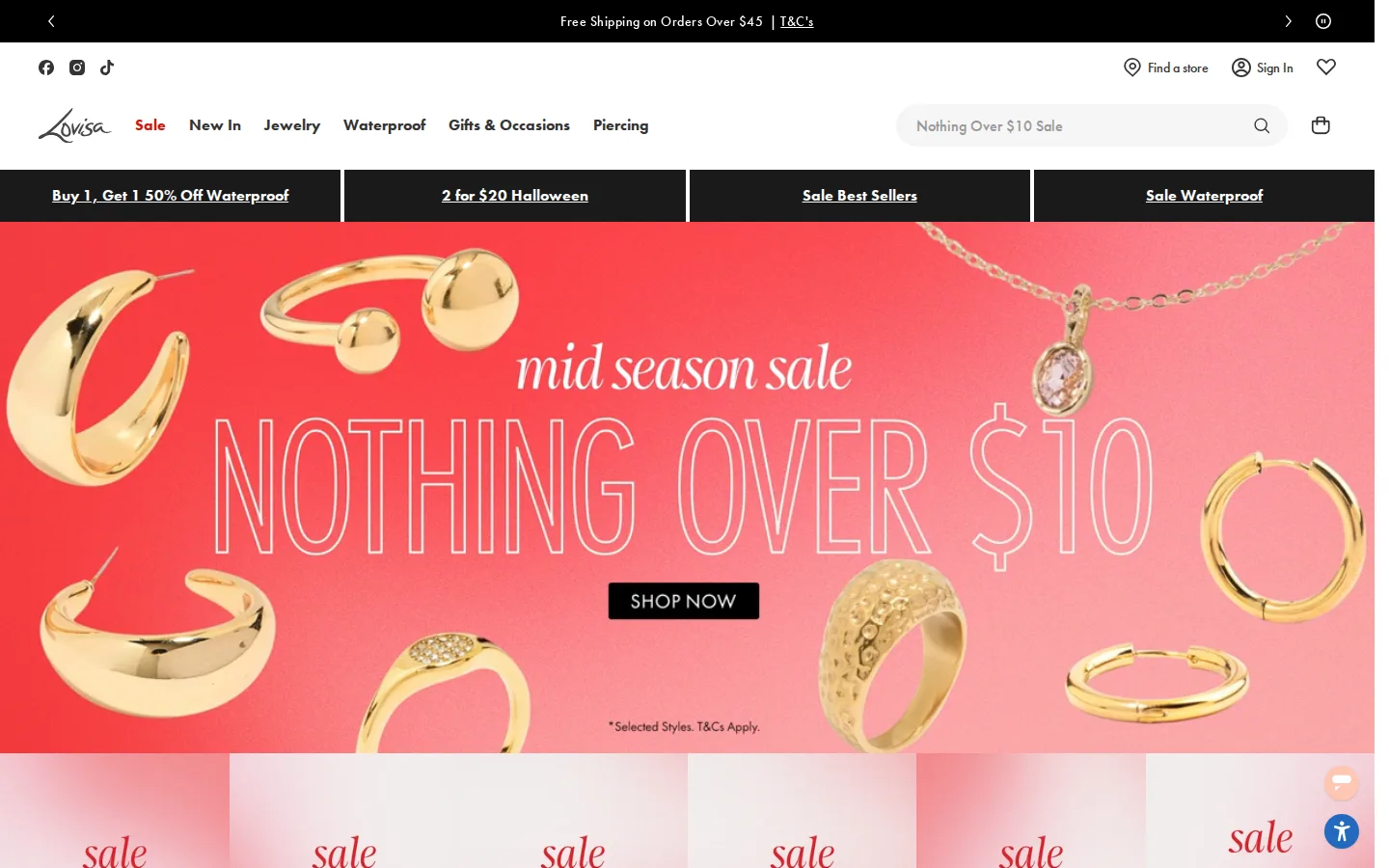 Captured website of Lovisa