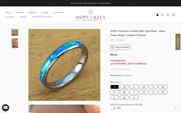/collections/opal-collection/products/petite-tungsten-carbide-blue-opal-ring-3mm-width-barrel-stye — Happy Laulea Jewelry