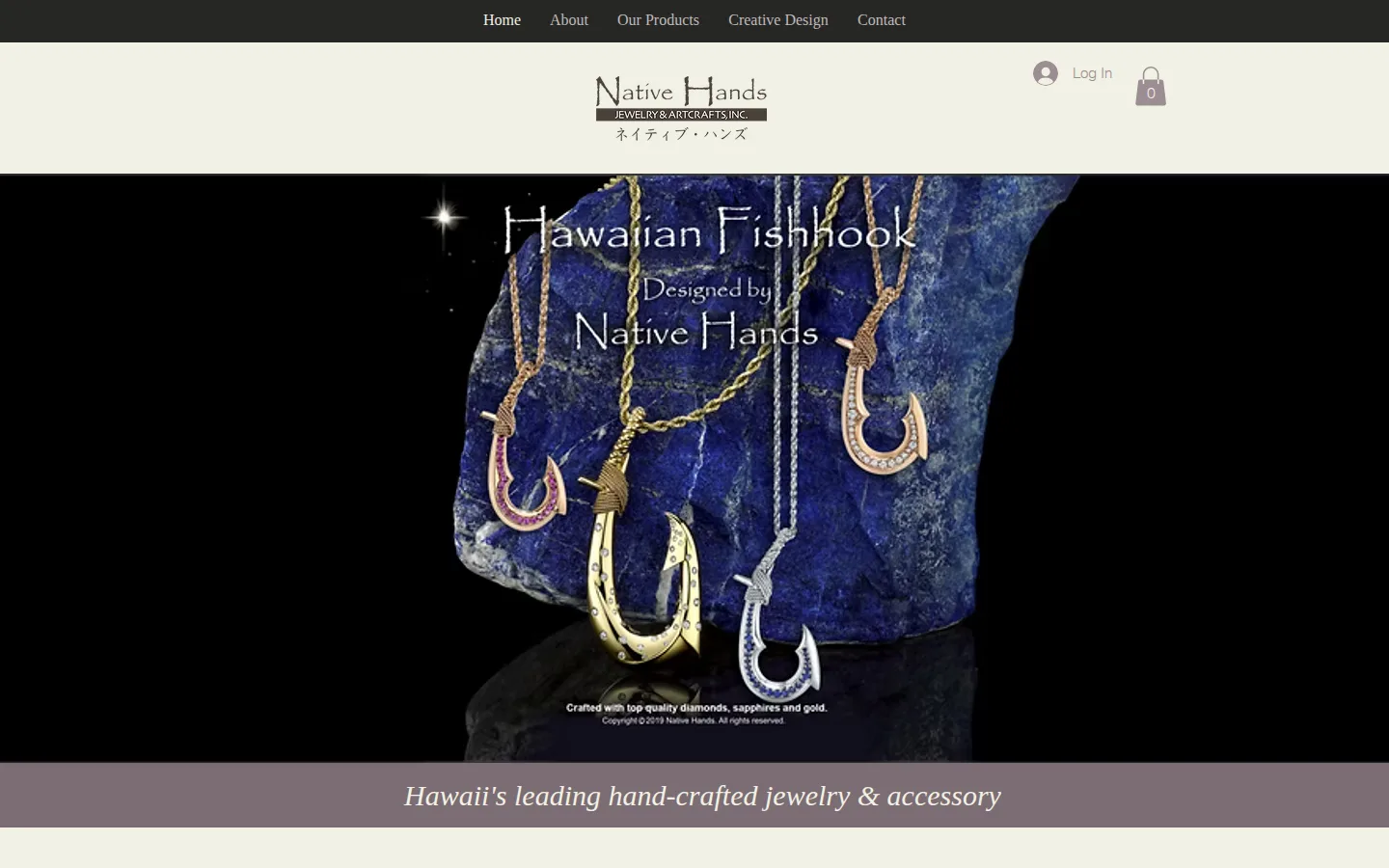 Captured website of Native Hands Jewelry & Arts